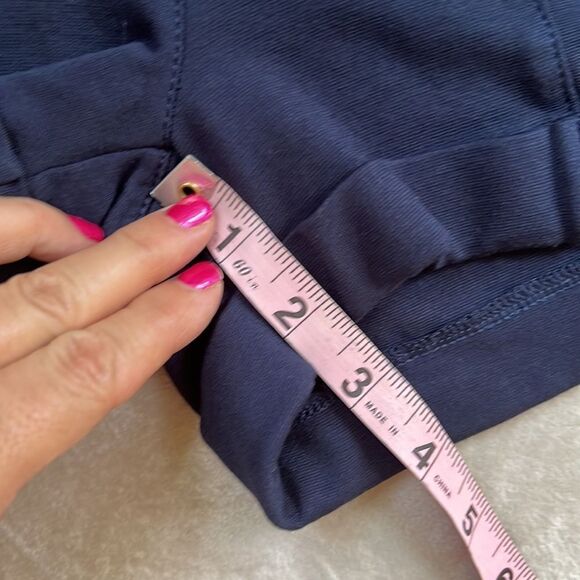 *CI Sono* Jrs XL (Run small) Navy Stretxh Cuffed Lounge Zipper Pocket Shorts EUC - Picture 9 of 9